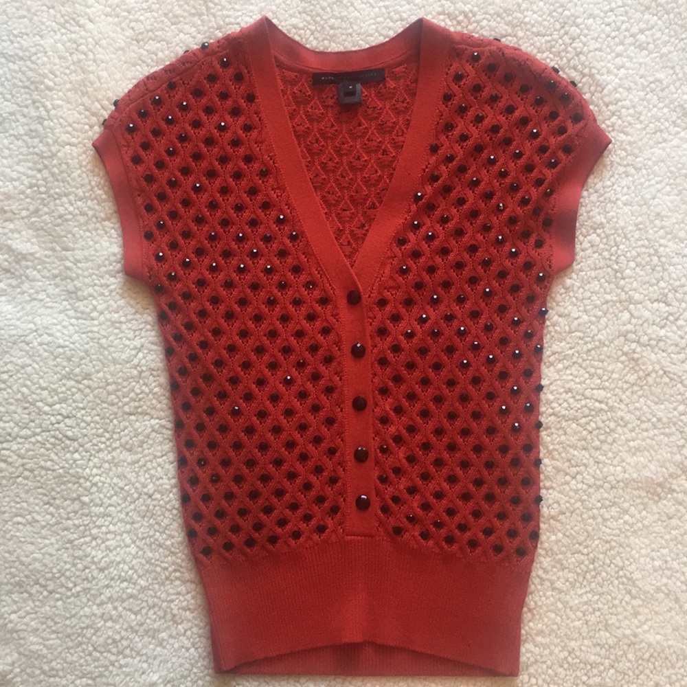 Marc byMarc Jacobs silk blend beaded sweater vest